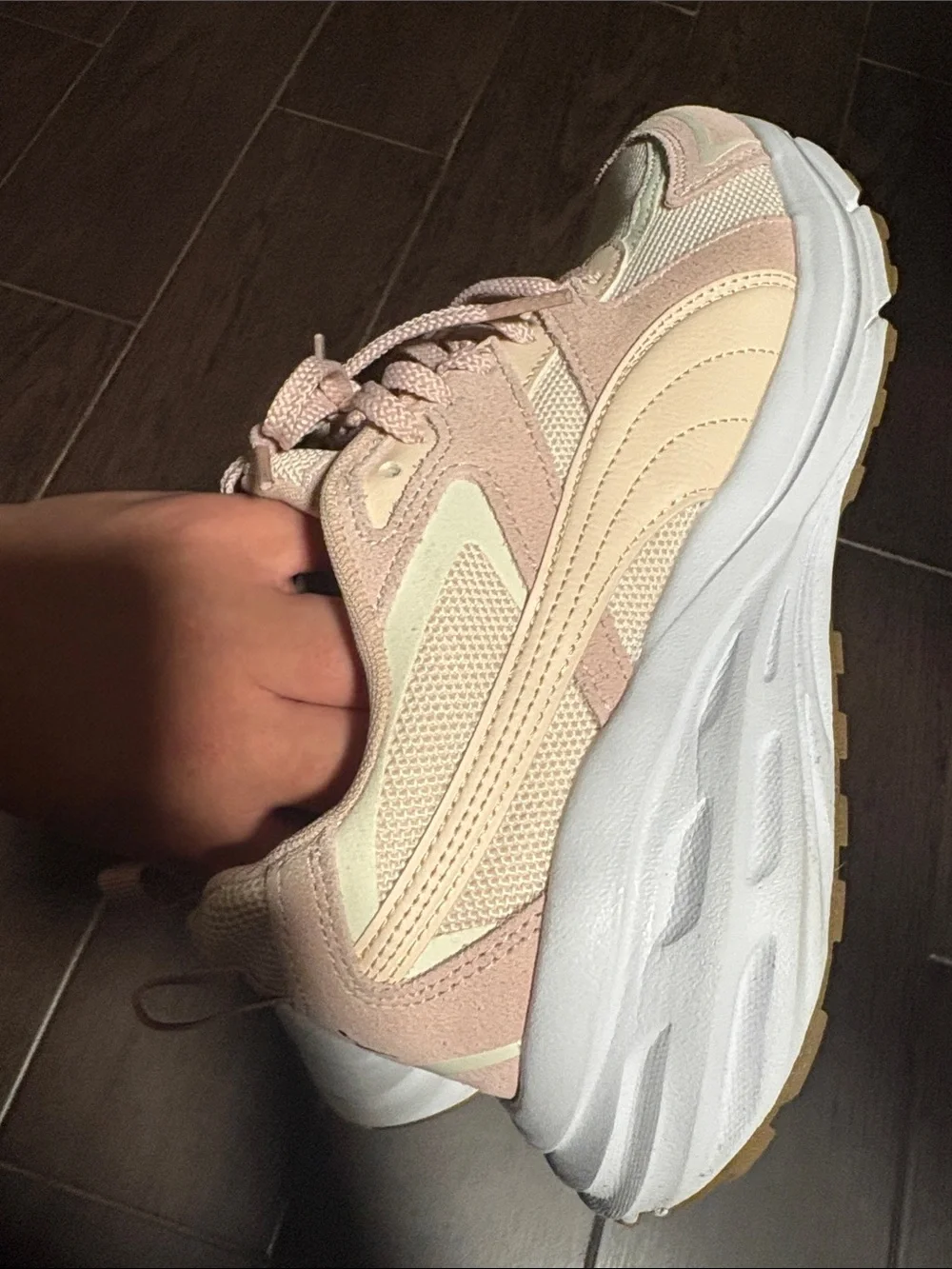 Puma Women's Pale Pink Mesh and Suede Sneakers